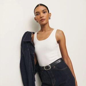 Reformation Ribbed Tank in White